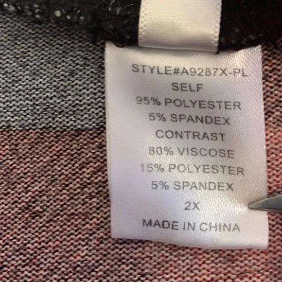 GRATEFUL HEARTS Woman’s Buffalo Plaid Leopard Print Cheetah Animal Print Top XXL - Picture 9 of 9